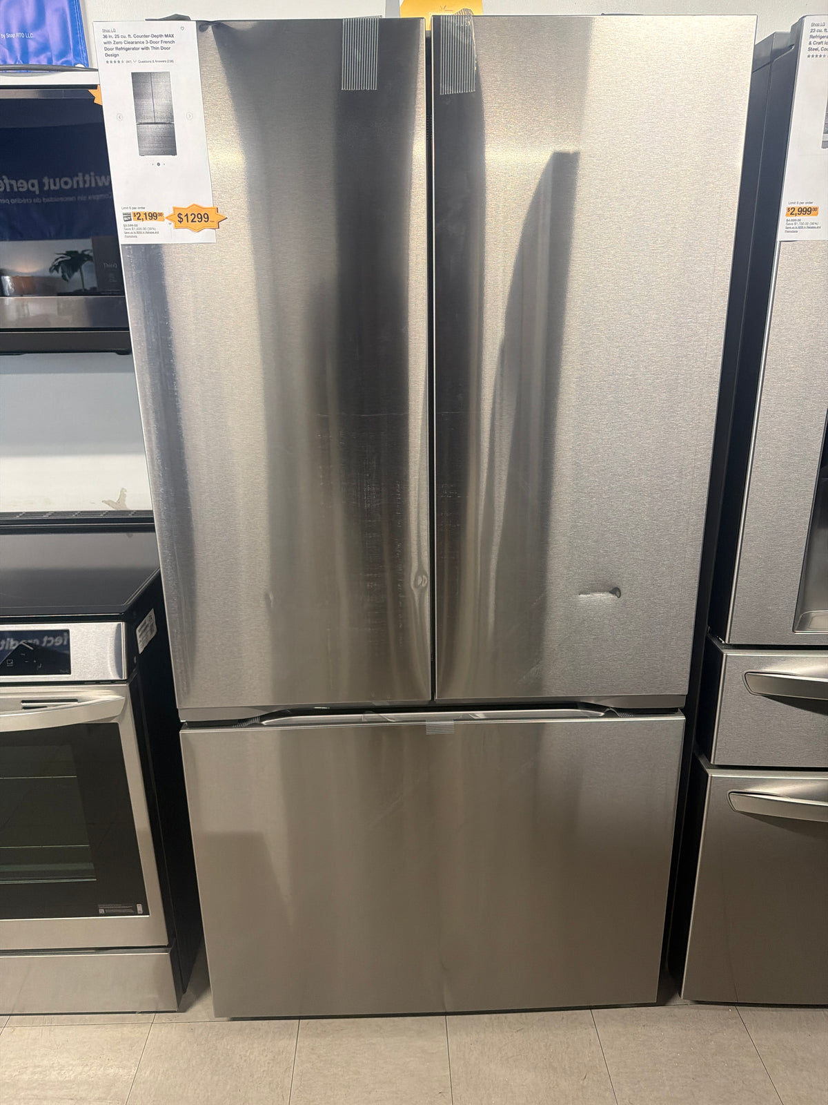 LG refrigerator 3-Door counter depth zero clearance