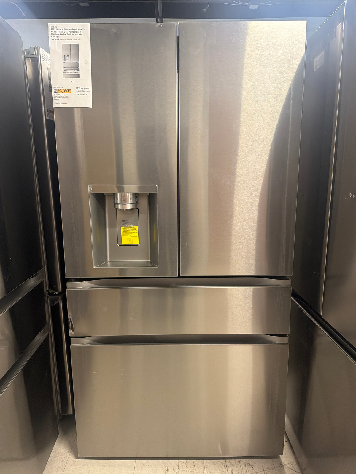 LG refrigerator 4-door dual craft ice maker