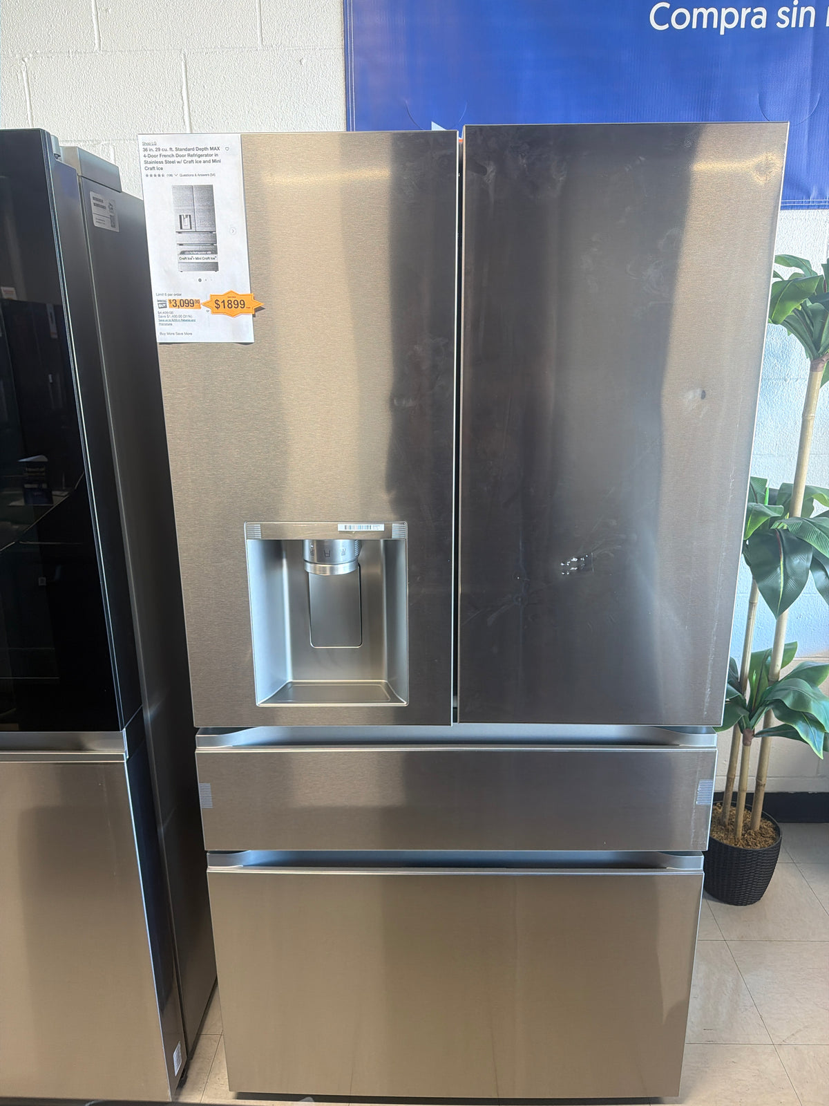 LG refrigerator 4-door dual craft ice maker