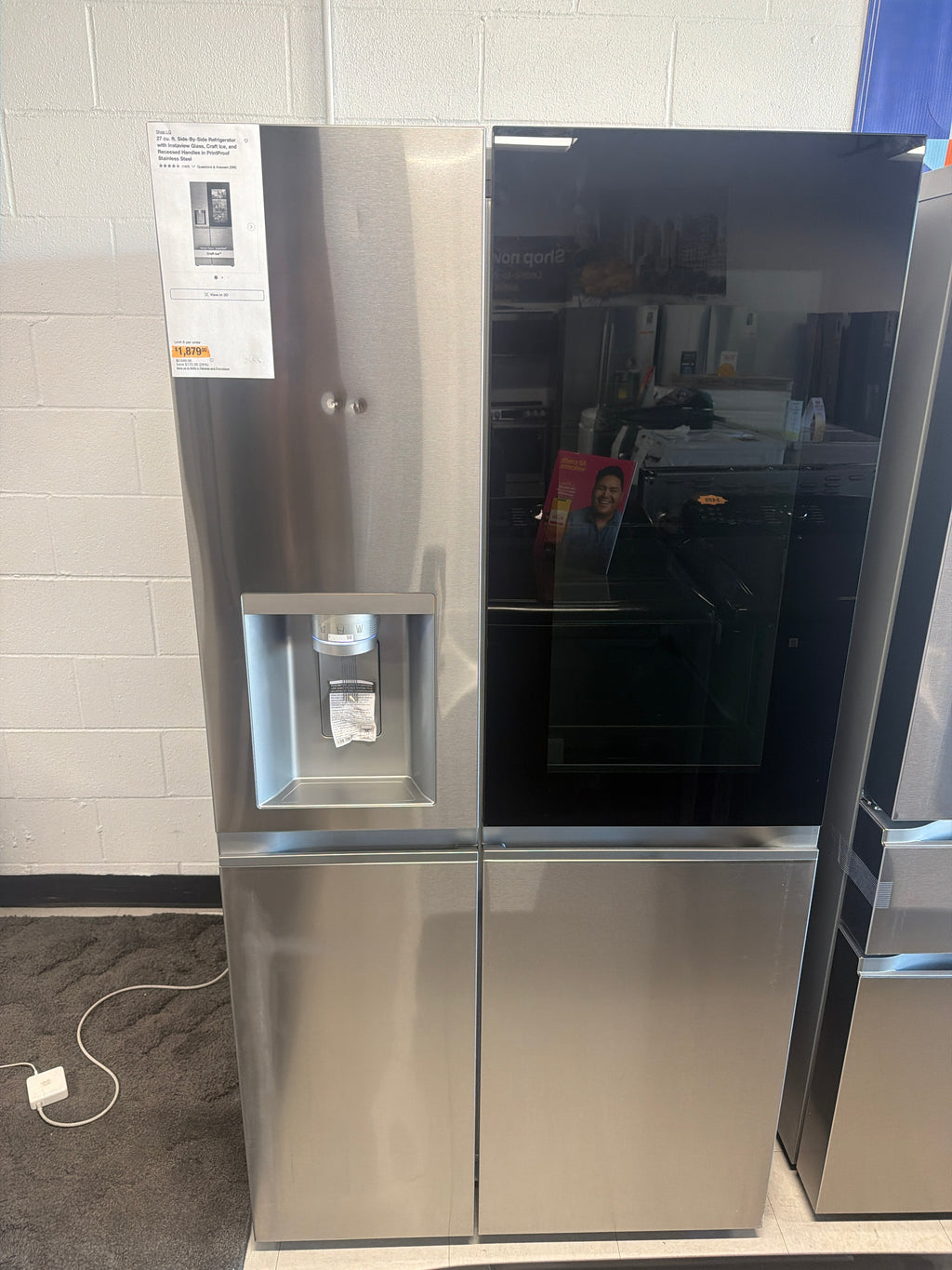 LG InstaView side-by-side refrigerator