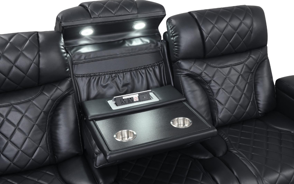 3-Piece Black Sofa Set