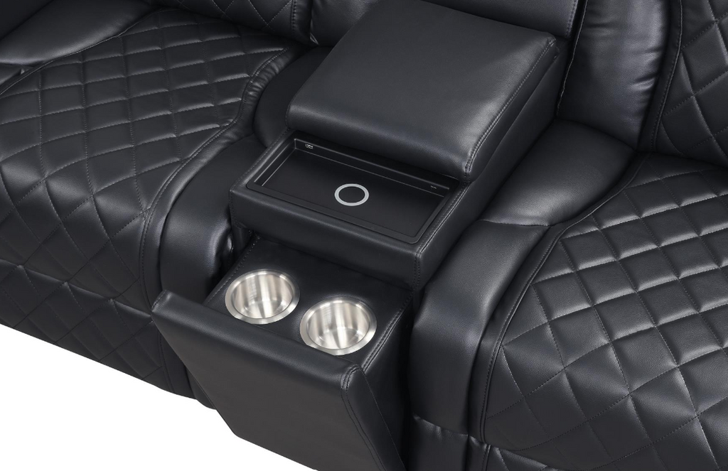 3-Piece Black Sofa Set