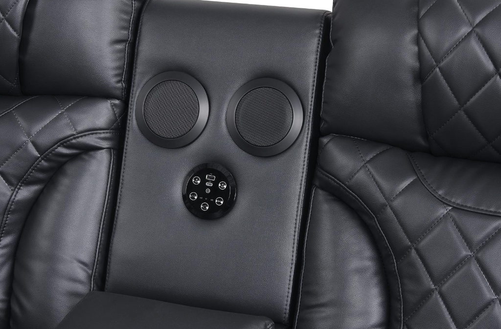 3-Piece Black Sofa Set