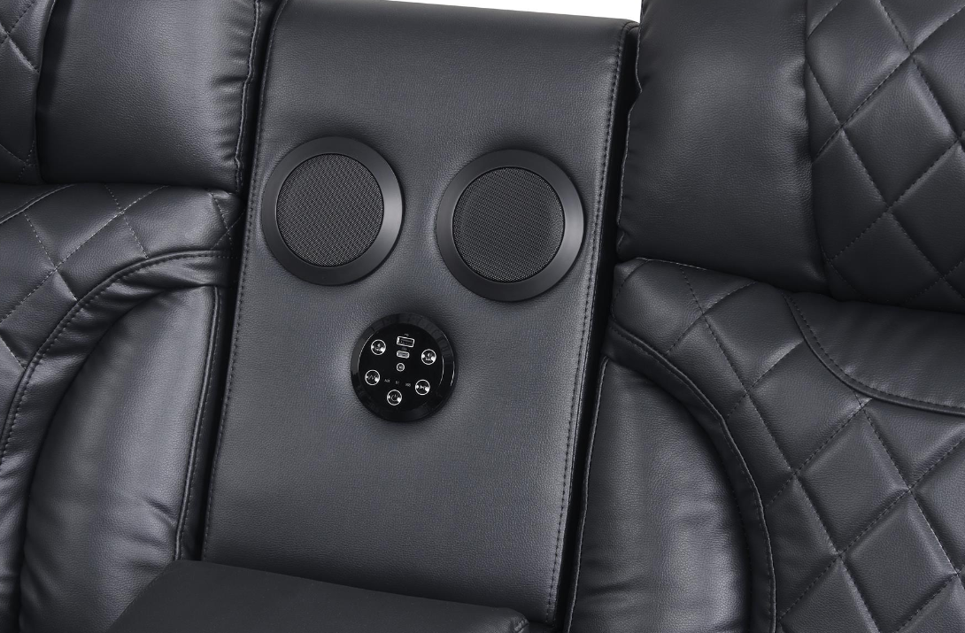 3-Piece Black Sofa Set