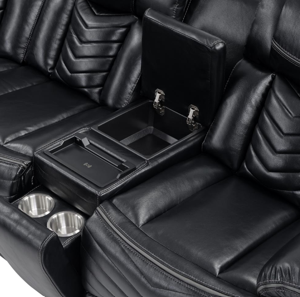 Sectional with speakers and lights